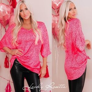 Pink Leopard Print Women's Top